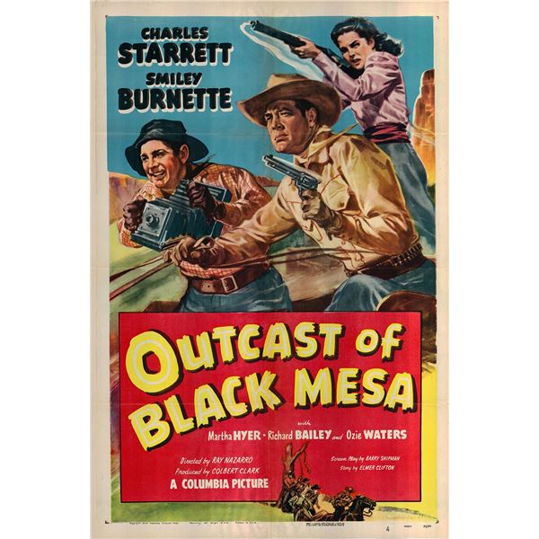 Outcast of Black Mesa original 1950 vintage one sheet movie poster