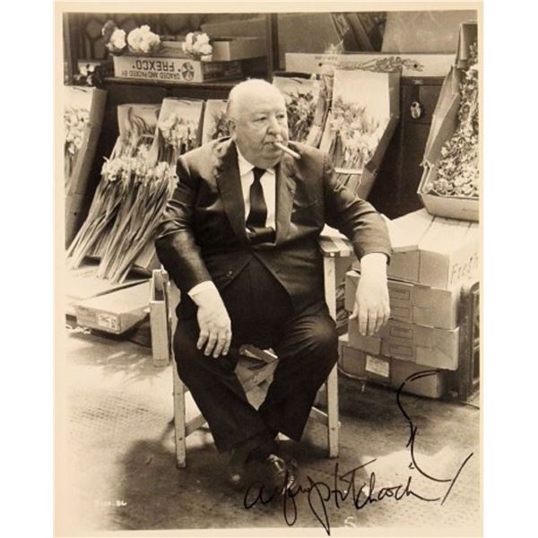 Alfred Hitchcock signed portrait photo