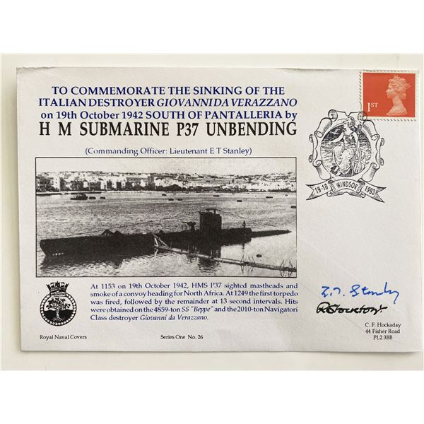 1993 Sinking Italian Ship by HM Submarine P37 Unbending Signed Navy Commemorative Cover