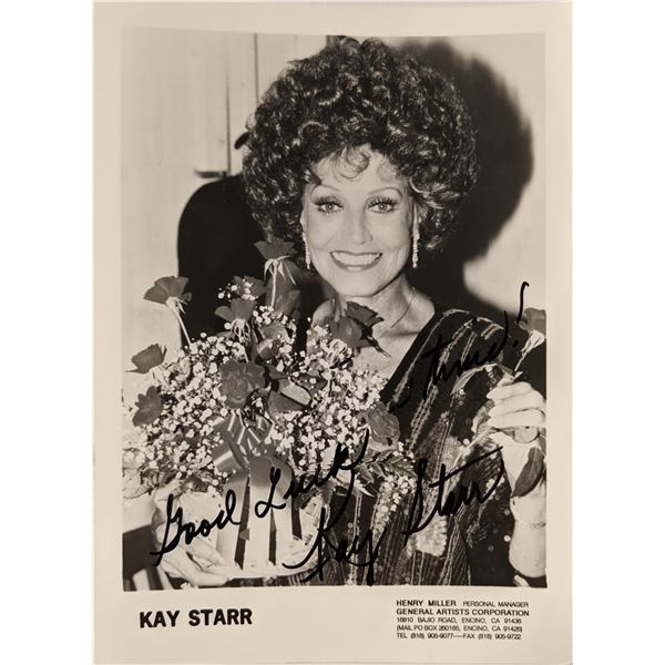 Kay Starr Signed Photo