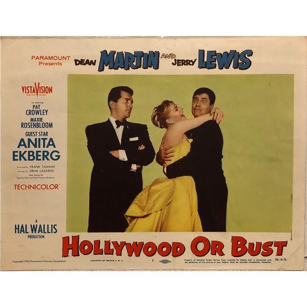 Hollywood or Bust: Martin & Lewis original 1956 vintage lobby card