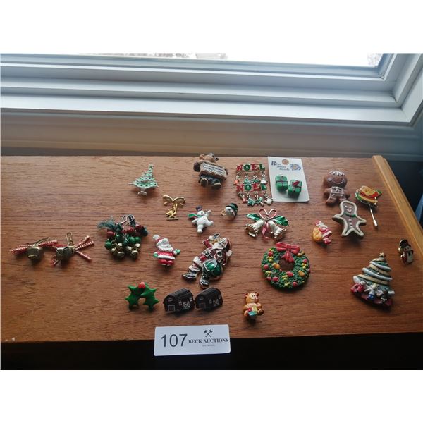 Assortment of Christmas-Themed Jewelry