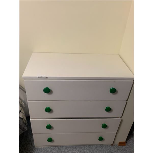 Wooden Chest of Drawers w/ Green Knobs