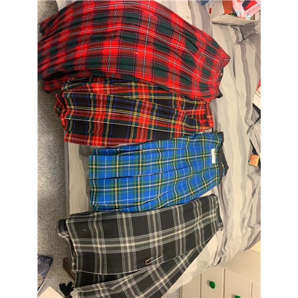 4 x Women's Wool Plaid Skirts