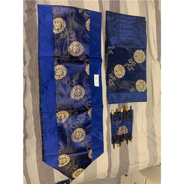 Asian Dinner Set - Cloth, Chopsticks, Placemats