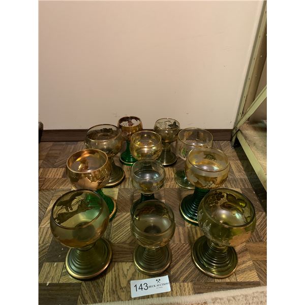 Assortment of Colored Glass Goblets