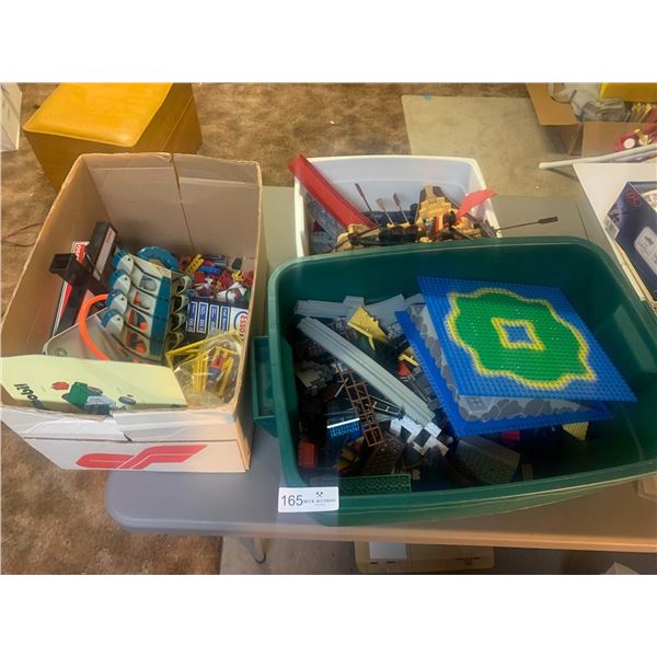 Miniature Esso Gas Station, Lego Bricks, and Other Assorted Children's Toys