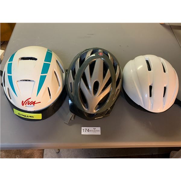 3 x Bicycle Helmets
