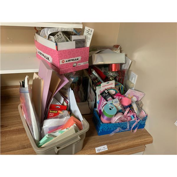 Assortment of Ribbons and Other Craft-Making Supplies