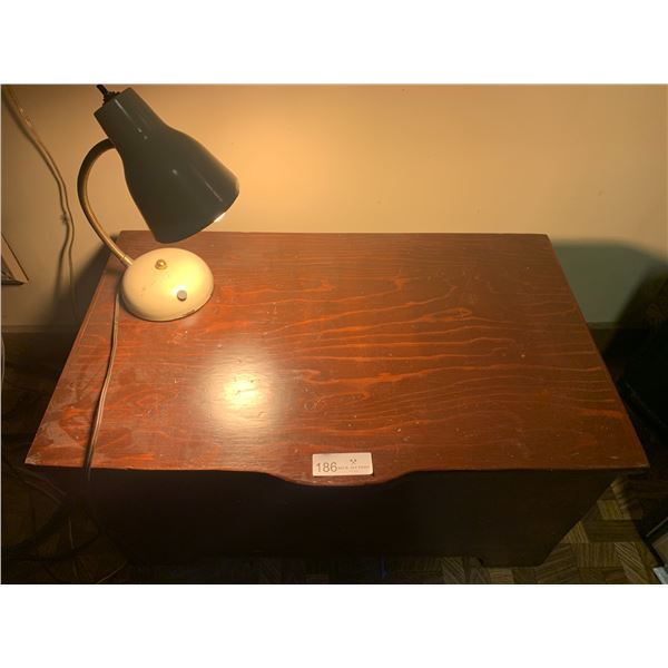 Wooden Chest w/ Metal Lamp