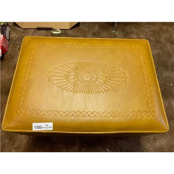 Vintage Leather-Look Yellow Record Chest