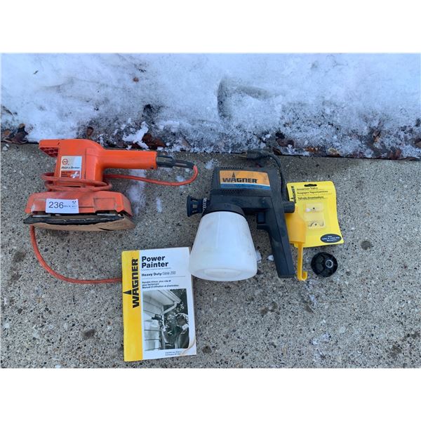 Black and Decker Dual Action Sander and Wagner Heavy Duty Power Painter