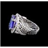 Image 3 : 14KT White Gold 6.77 ctw Tanzanite and Diamond Ring