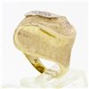 Image 9 : Vintage 14k Yellow Gold Heavy Bombe Florentine Diamond Cocktail Statement Ring