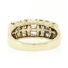Image 6 : 14k Yellow Gold 1.37 ctw Channel Set Round & Baguette Cut Diamond Wide Band Ring
