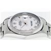 Image 3 : Rolex Mens Stainless Steel White Roman Oyster Band Datejust Wristwatch