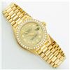 Image 9 : Rolex Ladies 18K Yellow Gold Champagne Diamond President Wristwatch