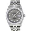 Image 3 : Rolex Mens Stainless Steel Slate Grey Lugs & Diamond Bezel Datejust Wristwatch