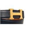 Image 6 : Hermes Black Brown Togo Leather H Reversible 70 Belt