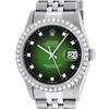 Image 1 : Rolex Mens Stainless Steel Green Vignette Diamond 36MM Datejust Wristwatch