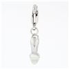 Image 3 : 14k White Gold .15 ctw Diamond High Heel Shoe Dangle Lobster Clasp Charm Pendant
