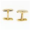Image 3 : Vintage Men's Solid 18k Yellow & White Gold Round Basket Weave Cufflinks Links