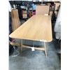 Image 1 : CARL HANSEN & SON NATURAL OAK 82" X 32" DINING TABLE
