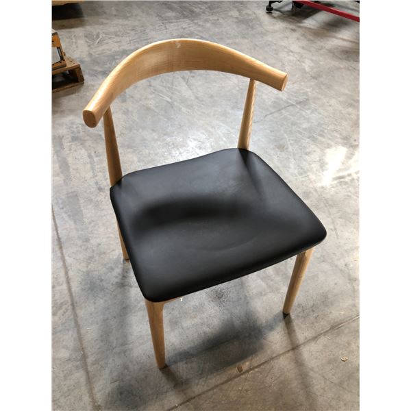 BLACK NATURAL OAK FRAMED BENT WOOD DINING CHAIR