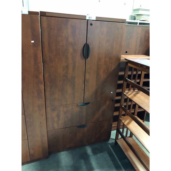 DARK MAPLE 66"H 2 DRAWER LATERAL COMBO CABINET
