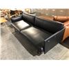 Image 1 : DESIGN WITHIN REACH OUTLINE BLACK LEATHER 88" 2 SEAT SOFA RETAIL PRICE $5,495 CAN