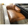 Image 1 : DESIGN WITHIN REACH COMO BROWN LEATHER 84" CHAISE SOFA RETAIL PRICE $12,245 CAN