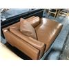 Image 2 : DESIGN WITHIN REACH COMO BROWN LEATHER 84" CHAISE SOFA RETAIL PRICE $12,245 CAN