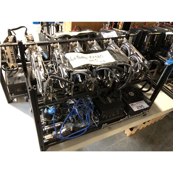 CRYPTO CURRENCY MINING RIG COMES WITH 6 RX580 8 GB GPU'S, 1 1200, AND 1 750W P.S.