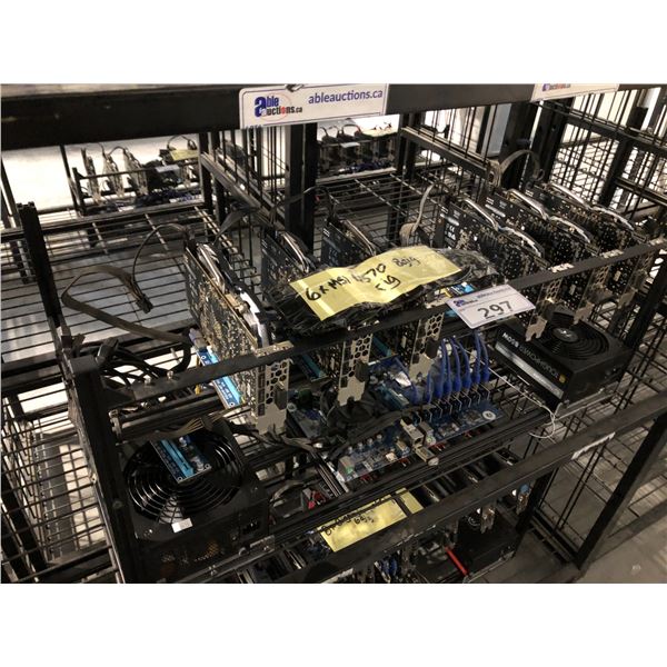 CRYPTO CURRENCY MINING RIG COMES WITH 6 RX570 8 GB GPU'S AND 2 850W P.S.