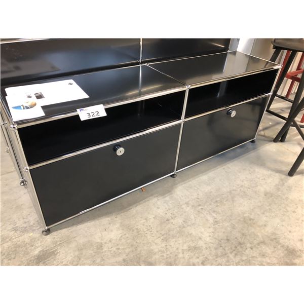 USM BLACK/CHROME 60" X 15" X 23" CREDENZA