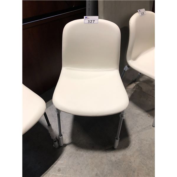 JOB'S BACCO COLLECTION WHITE LEATHER SIDE CHAIR RETAIL PRICE $995