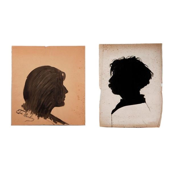 Silhouettes of Xavier Martinez and Elsie Martinez.