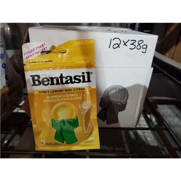 CASE LOT Bentasil Honey Lemon Throat Lozenges 12x 38g