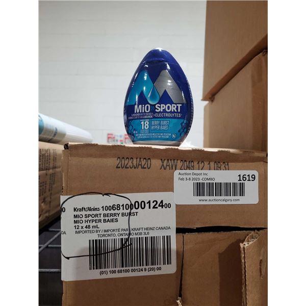 CASE LOT Mio Sport Berry Burst Liquid Water Enhancer 12x48ml