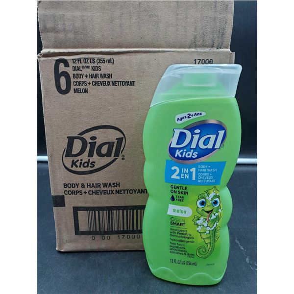Dial Kids 2 in 1 Body & Hair Wash (6 x 355ml)