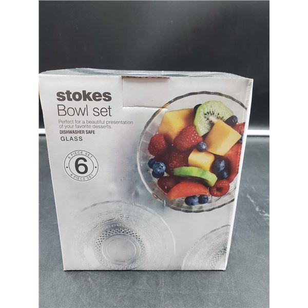 Stokes Bowl Set Glass (6pcs)