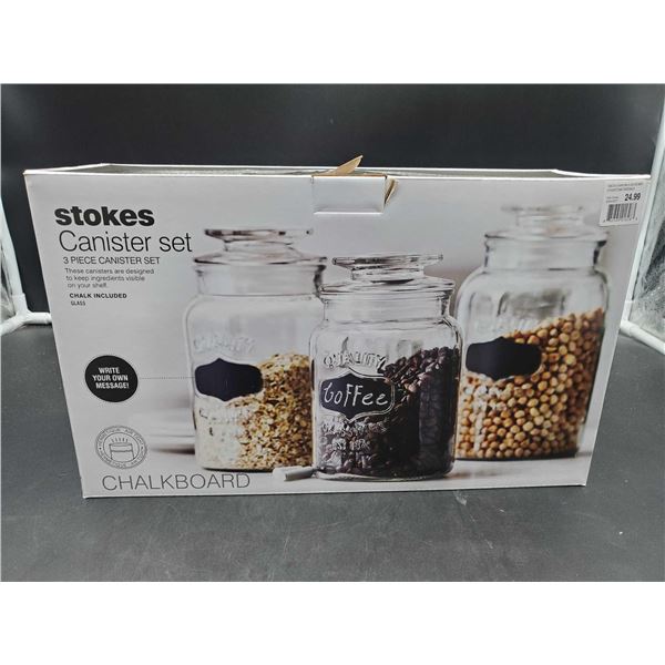 Stokes Canister Set 3pcs with Chalkboard and Chalk