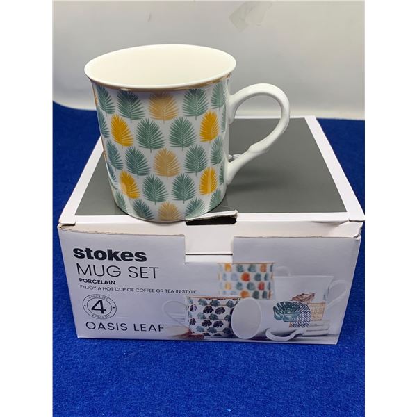 Stokes Mug Set (4pcs) Oasis Leaf