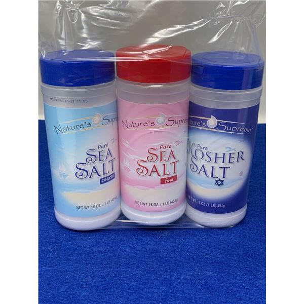Natures Supreme Kosher and Sea Salt (3 x 1lb)