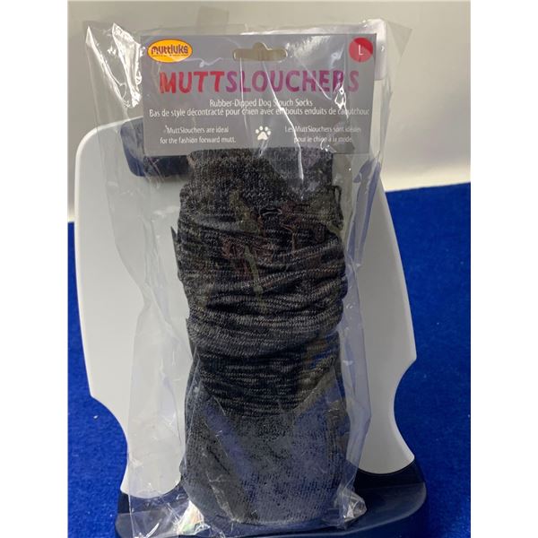 Muttluks MuttSloucher Rubber-Dipped Dog Slouch Socks (L)