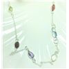 Image 1 : $300 Silver Multi Genuine Gemstone 18" Necklace