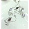 Image 2 : $300 Silver Multi Genuine Gemstone 18" Necklace