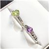 Image 3 : $140 Silver Amethyst & Peridot Ring