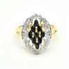 Image 1 : $180 Gold plated Sil Blue Sapphire White Topaz(1.45ct) Ring