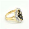 Image 2 : $180 Gold plated Sil Blue Sapphire White Topaz(1.45ct) Ring